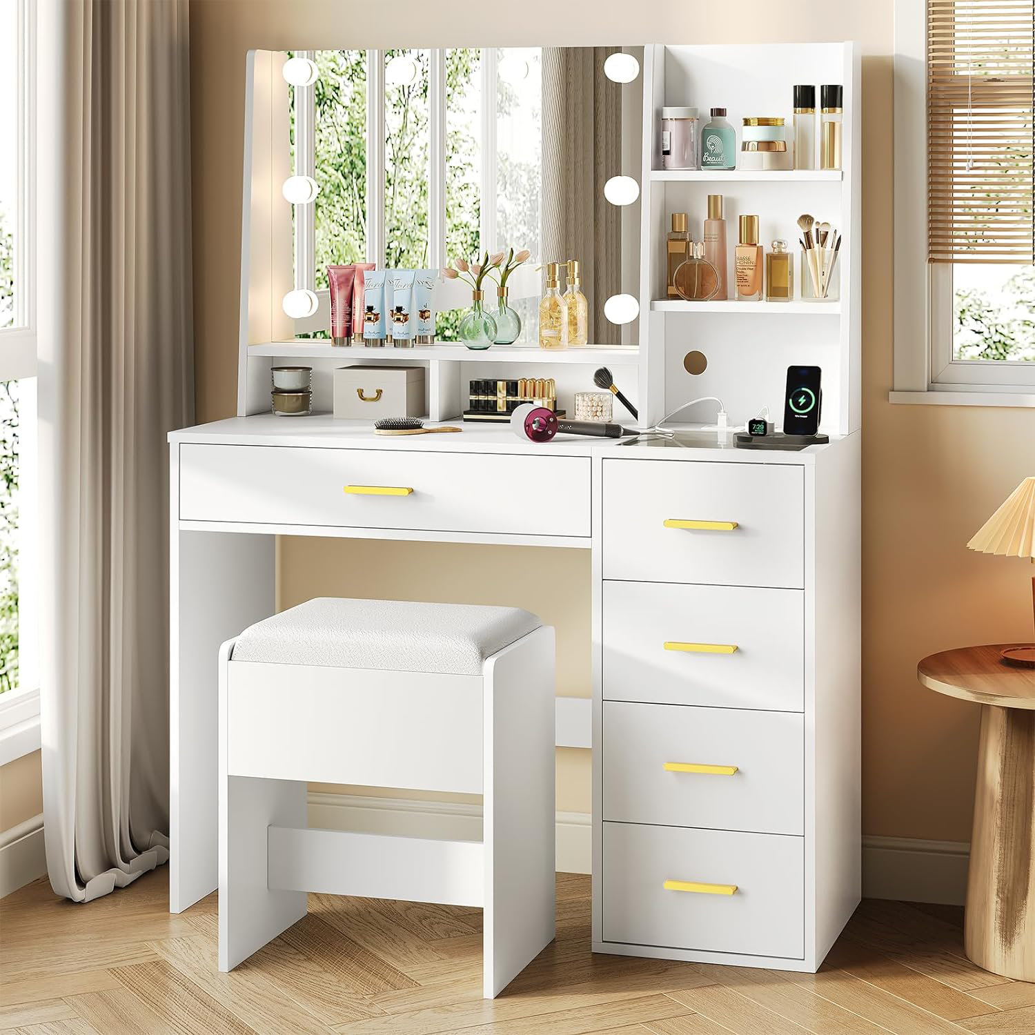 Arkin dressing table set with mirror discount